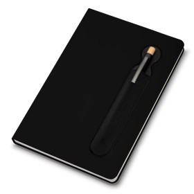 Caderno de anotações com suporte para caneta Personalizado H2663