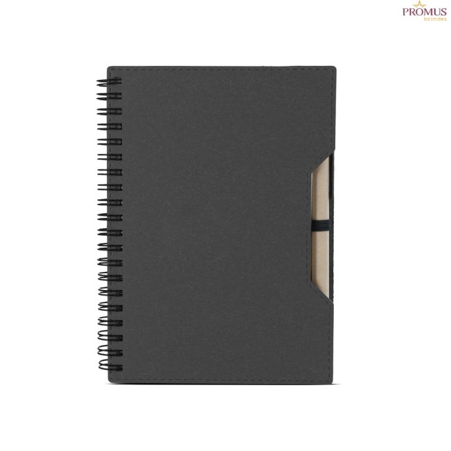 Caderno Capa em Papelão Reciclado Com Caneta Personalizado - H3902