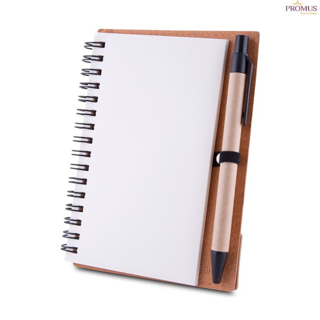 Caderno Capa em Papelão Reciclado Personalizado - H3337