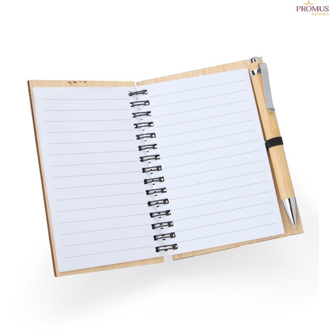 Caderno de Bambu Com Caneta - H3675