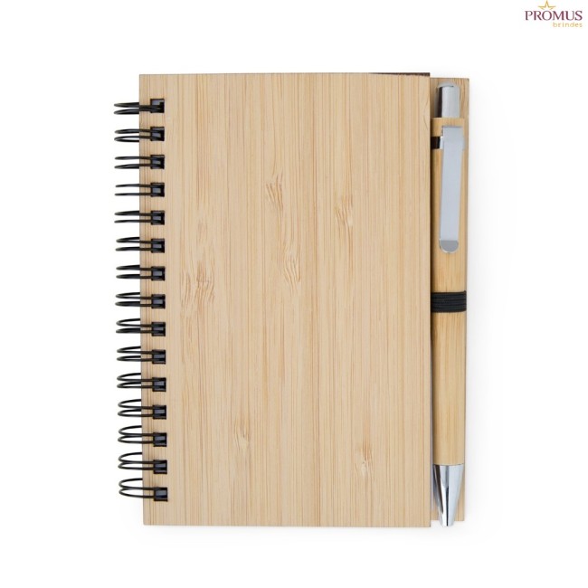 Caderno de Bambu Com Caneta - H3675