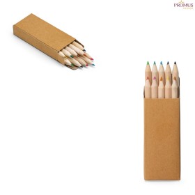 Caixa de Papel Kraft Reciclado com 10 Mini Lápis de Cor Personalizada H510931