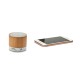 Caixa de Som com Microfone em Bambu Personalizada H570256
