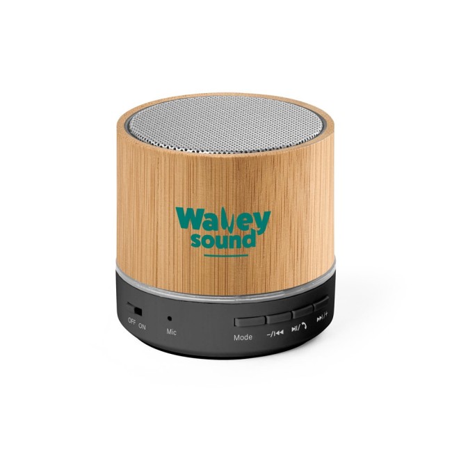 Caixa de som portátil com microfone em Bambu para Brindes H970441