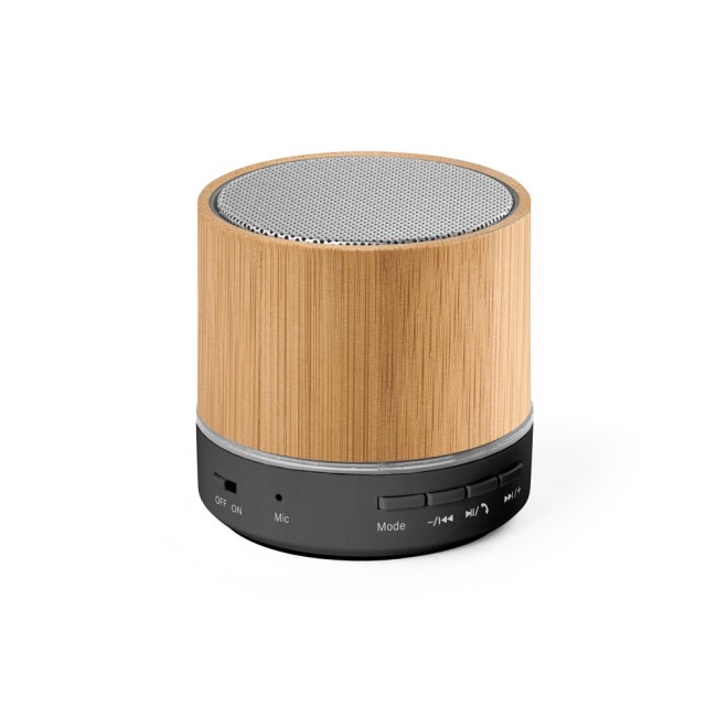 Caixa de som portátil com microfone em Bambu para Brindes H970441
