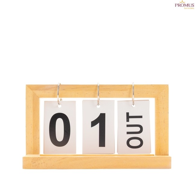 Calendário Permanente Madeira Personalizado -  H3390