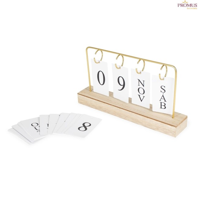 Calendário Permanente MDF Com Alça de Ferro Personalizado -  H3392