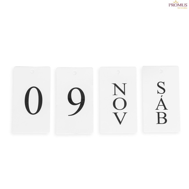 Calendário Permanente MDF Com Alça de Ferro Personalizado -  H3392