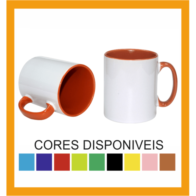 Caneca Alça E Interior Color 325ML Promocional H1337