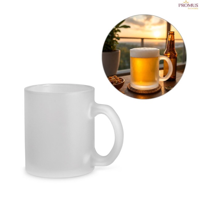 Caneca em Vidro com Efeito Fosco 530 mL Personalizada H940398
