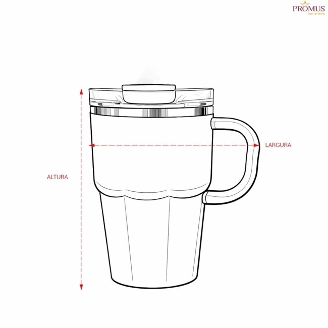 Caneca Parede Dupla 550ml Personalizada - H3712