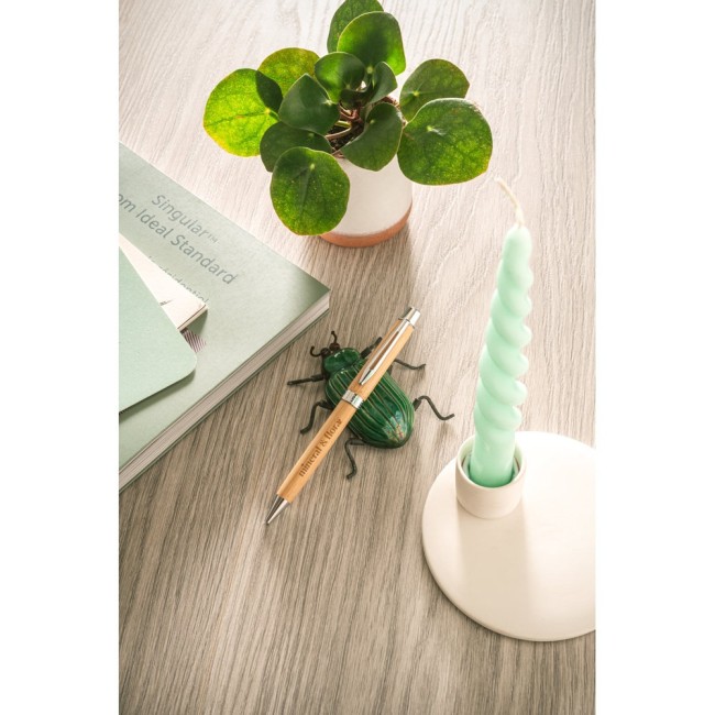 Caneta Esferográfica em Bambu Personalizada H910789
