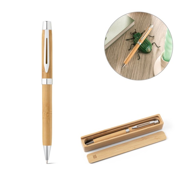 Caneta Esferográfica em Bambu Personalizada H910789
