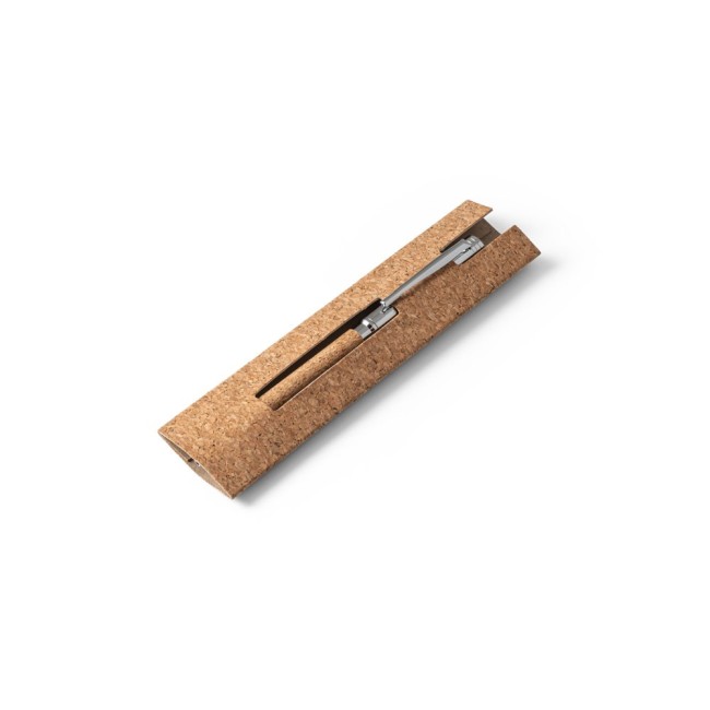Caneta Esferográfica em Cortiça e Metal Personalizada H910788