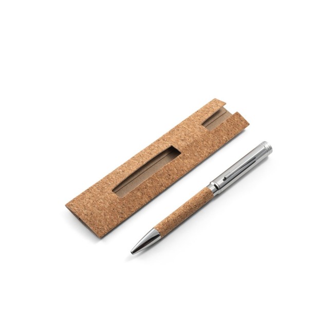 Caneta Esferográfica em Cortiça e Metal Personalizada H910788