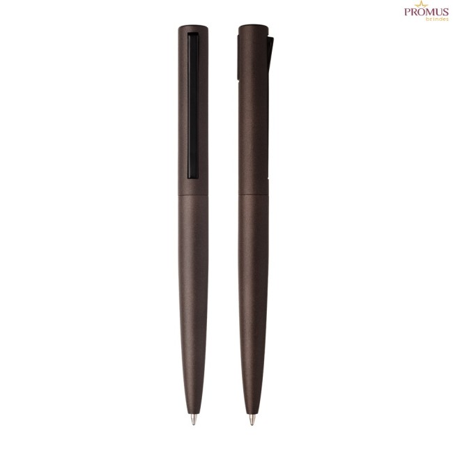 Caneta metálica esferográfica retrátil personalizada H2239