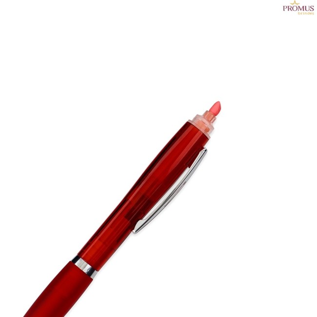 Caneta Plástica Marca Texto Personalizada - H3796