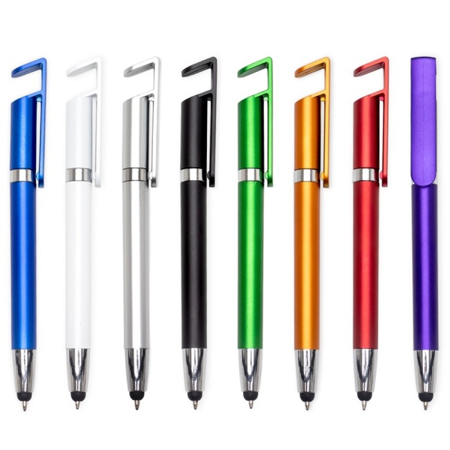 Caneta Plástica Touch com Suporte Personalizada H2785