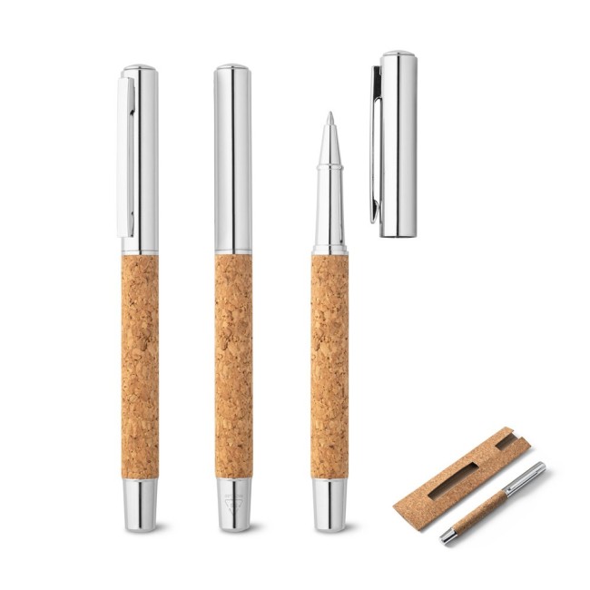 Caneta Roller em Aço Inox Personalizada com Logo H910783