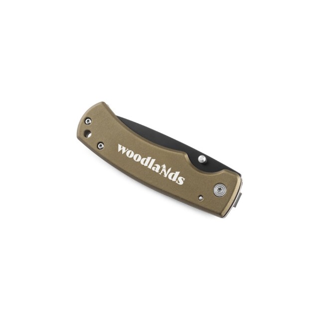 Canivete em Aaço Inox e Metal com Fecho de Segurança e Clipe Personalizado H940363 