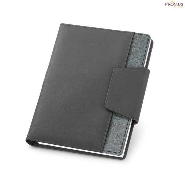 Capa A5 em Couro Sintético e Poliéster com Caderno Removível Personalizada H530788