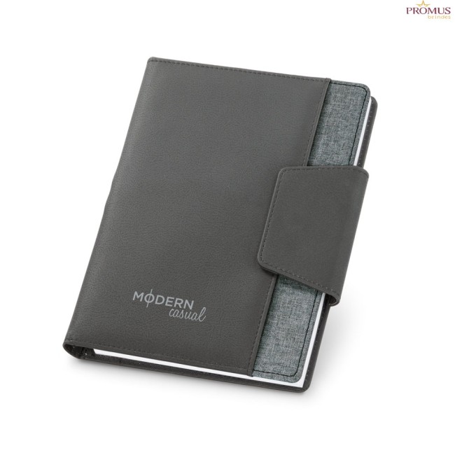 Capa A5 em Couro Sintético e Poliéster com Caderno Removível Personalizada H530788