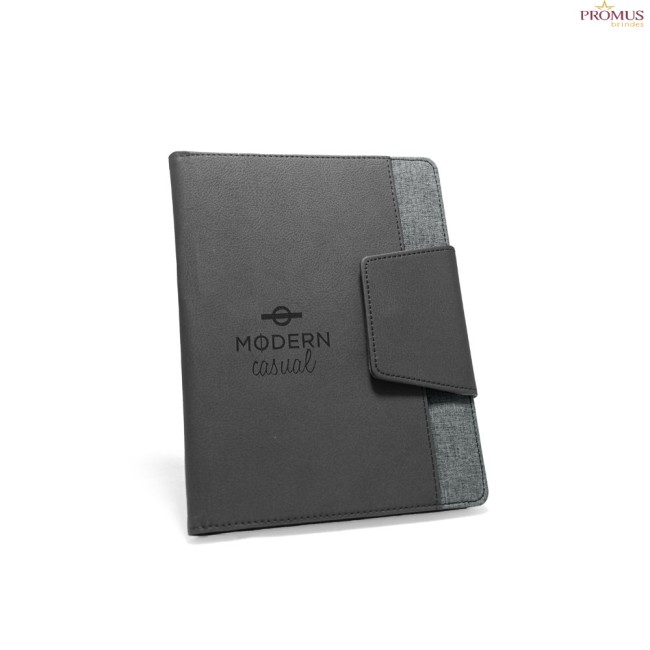 Capa A5 em Couro Sintético e Poliéster com Caderno Removível Personalizada H530788