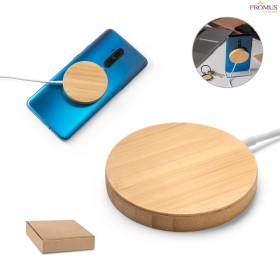 Carregador Magnético por Indução Super-Rápido em Bambu 15W Personalizado H970128