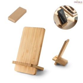 Carregador por Indução Super-Rápido e Suporte em Bambu para Smartphone 15W Personalizado H970132