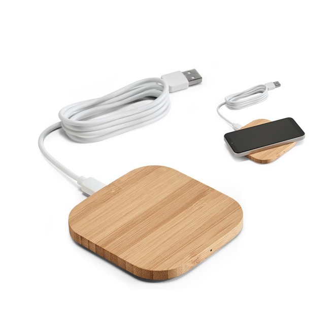 Carregador wireless em bambu personalizado H570910