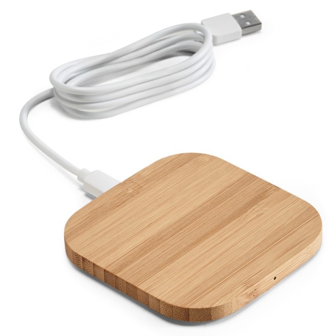 Carregador wireless em bambu personalizado H570910