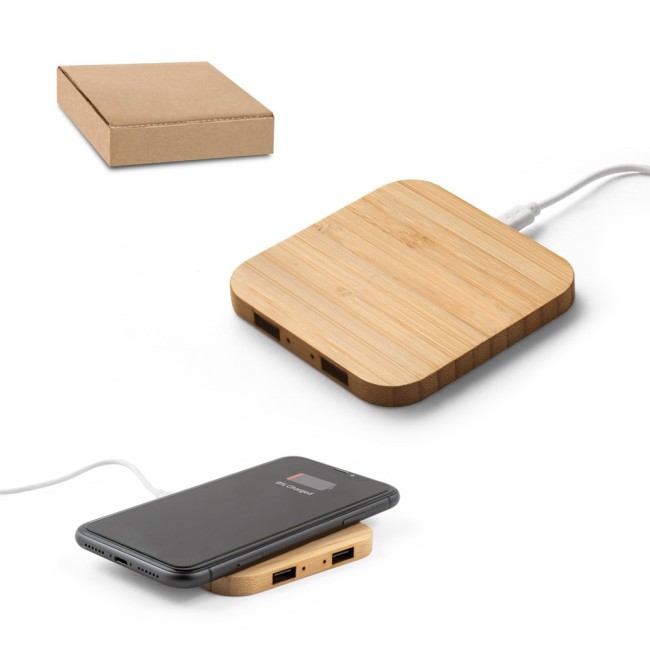 Carregador wireless super rápido em bambu 15 W H970123