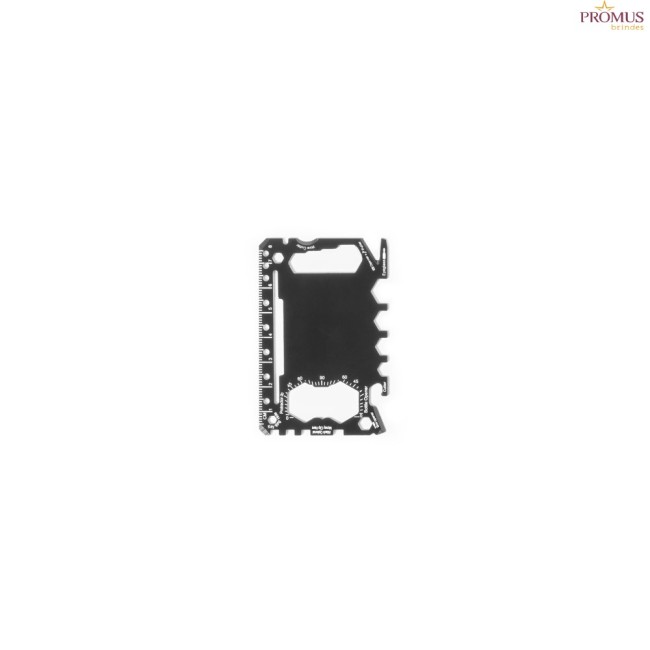 Cartão Multifunções em Aço Inox 20 em 1 com Bolsa em PU Personalizado H980166