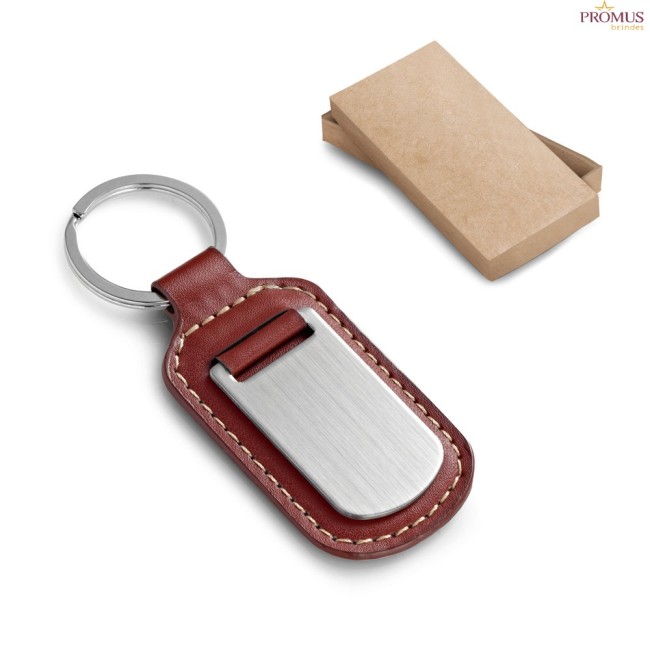 Chaveiro em Couro Sintético e Metal Personalizado H93172