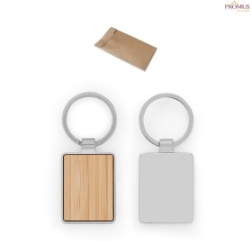 Chaveiro em Ferro Retangular em Zinco e Bambu Personalizado H950118
