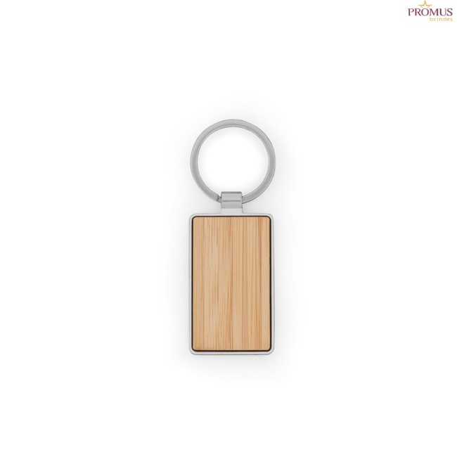 Chaveiro em Ferro Retangular em Zinco e Bambu Personalizado H950118