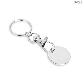 Chaveiro em Metal Formato Moeda Promocional com Logo H930089