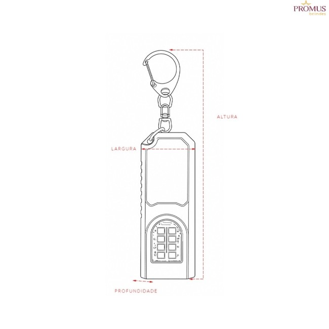Chaveiro Lanterna Recarregável Personalizado - H3788