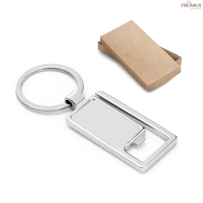 Chaveiro Metálico com Abridor de Garrafas com Logotipo H930368