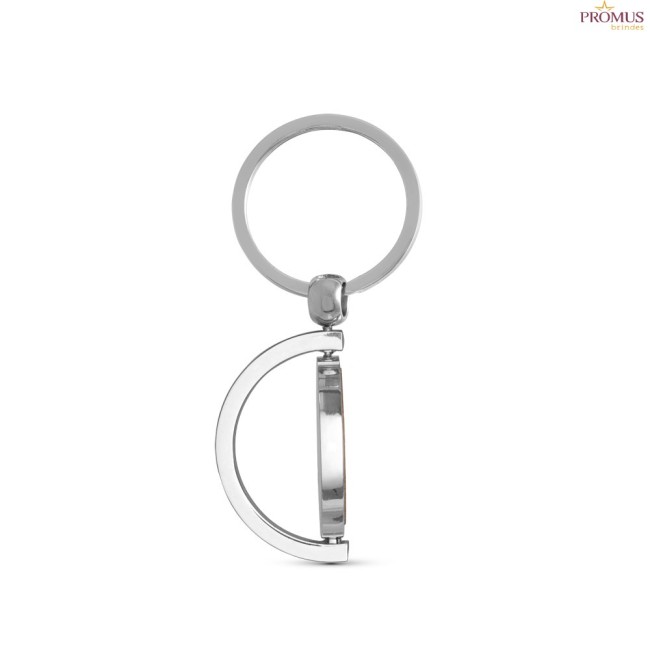 Chaveiro Redondo em Bambu com Revestimento em Metal Personalizado H950071