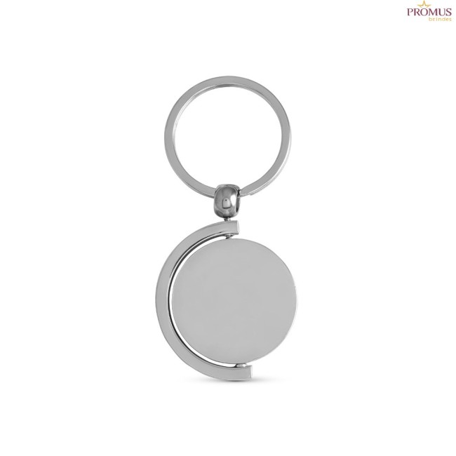 Chaveiro Redondo em Bambu com Revestimento em Metal Personalizado H950071