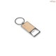 Chaveiro Retangular com Abridor de Garrafas em Liga de Zinco e Bambu Personalizado H950121