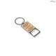 Chaveiro Retangular com Abridor de Garrafas em Liga de Zinco e Bambu Personalizado H950121