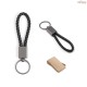 Chaveiro Retangular em Cordão Reciclado e Zinco com Anel de 32 mm Personalizado H950133