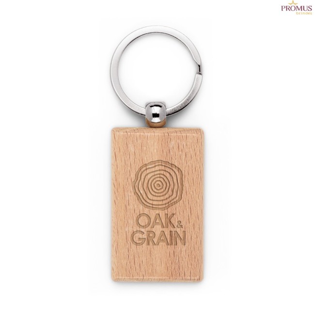 Chaveiro Retangular em Madeira de Faia Personalizado H950091