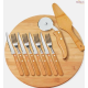 Conj. Para Pizza em Bambu/ Madeira/ Inox 35 cm 11 Pçs Personalizado - H3502