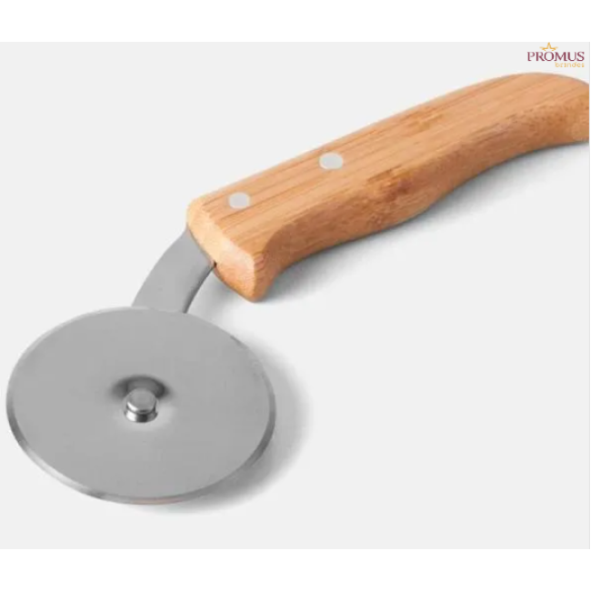 Conj. Para Pizza em Bambu/ Madeira/ Inox 35 cm 11 Pçs Personalizado - H3502