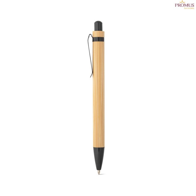 Conjunto Caderno A5 e Caneta em Bambu com Páginas Pautadas Personalizado H930624