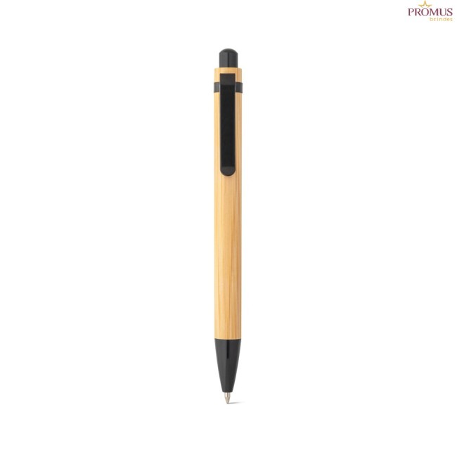 Conjunto Caderno A5 e Caneta em Bambu com Páginas Pautadas Personalizado H930624