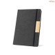 Conjunto Caderno A5 em Poliéster Reciclado e Caneta em Bambu Personalizado H930655